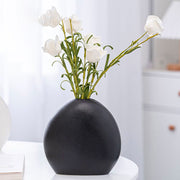 vase rond noir mat