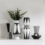 Vase Rayé Noir et Blanc